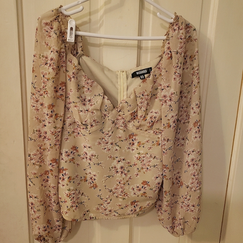 Missguided Romantic Floral Blouse